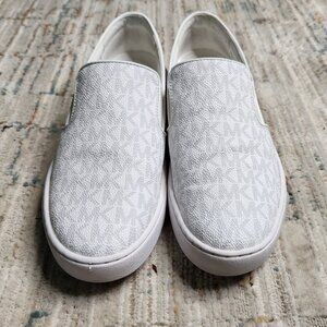 Michael Kors White Slip-On Logo Sneakers